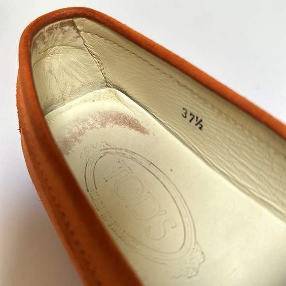 Tod’s orange Suede Loafers size 37.5 - Picture 15 of 16